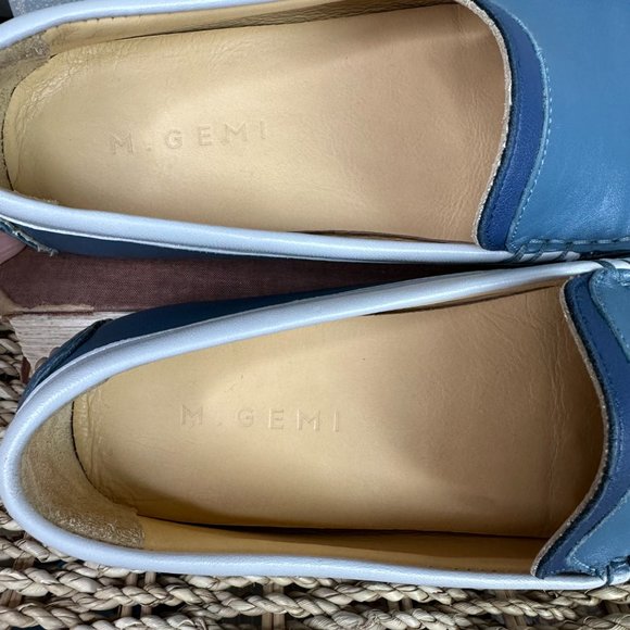 M. Gemi The Felize Due Leather Moccasin Blue IT 38, US 7 1/2 - Picture 8 of 16